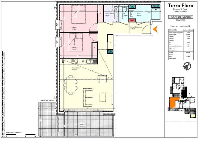 Appartement T3 à vendre - 3 pièces - 69.99 m2 - CHAMBERY - 73 - RHONE-ALPES - Century 21 Immobilière De La Vallée