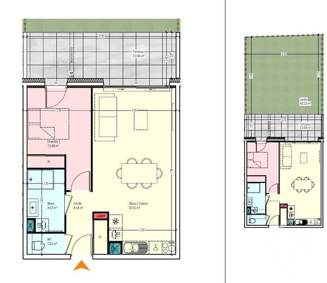 Appartement T2 à vendre - 2 pièces - 48.55 m2 - CHAMBERY - 73 - RHONE-ALPES - Century 21 Immobilière De La Vallée