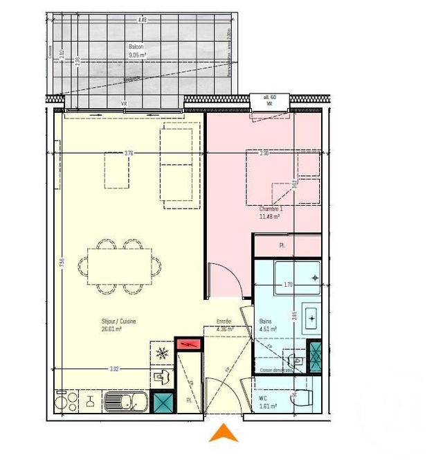 Appartement T2 à vendre - 2 pièces - 48.57 m2 - CHAMBERY - 73 - RHONE-ALPES - Century 21 Immobilière De La Vallée