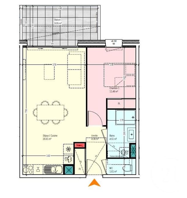 Appartement T2 à vendre - 2 pièces - 48.57 m2 - CHAMBERY - 73 - RHONE-ALPES - Century 21 Immobilière De La Vallée