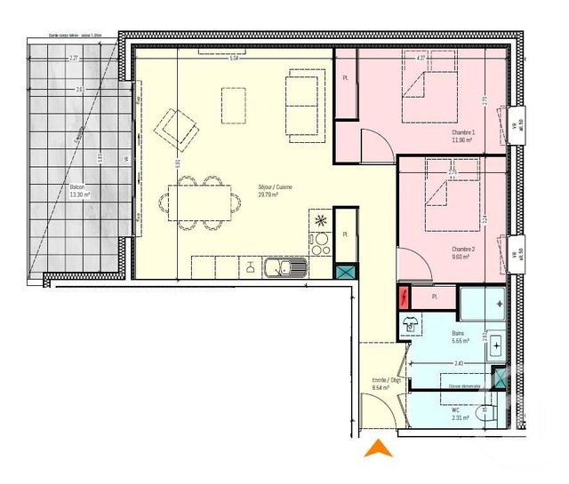 Appartement T3 à vendre - 3 pièces - 73.12 m2 - CHAMBERY - 73 - RHONE-ALPES - Century 21 Immobilière De La Vallée